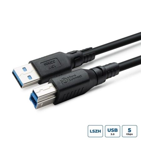 Kabel MicroConnect ColorFlex USB 3.2 A-B Gen 1, brez halogena (LSZH), 1m