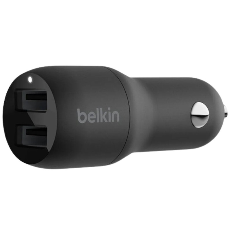 Avtomobilski polnilec Belkin BoostCharge 12W, 2x USB-A, črn
