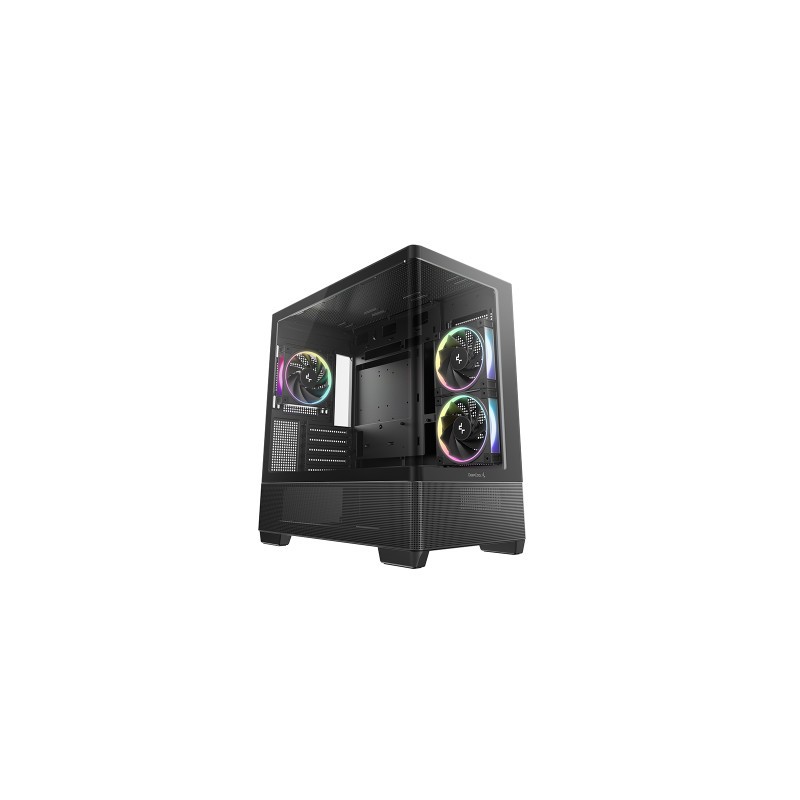 Ohišje DeepCool CG380U 3F, micro-ATX, ARGB, kaljeno steklo, črno