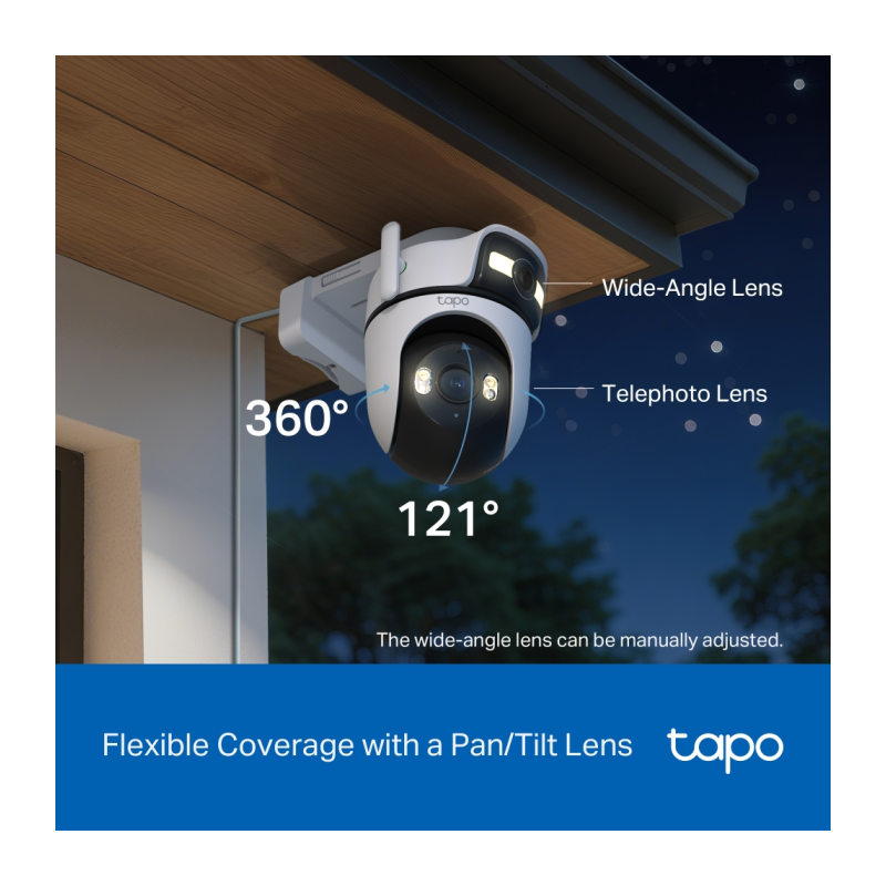 IP kamera TP-Link Tapo C545D Dual Lens, 3MP + 3MP, zunanja, bela