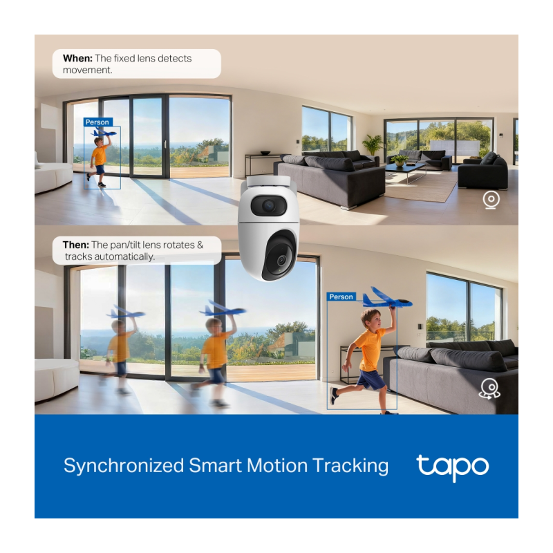 IP kamera TP-Link Tapo C245D Dual Lens, 3MP, notranja, bela