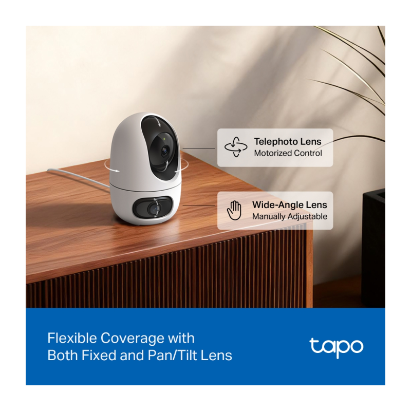 IP kamera TP-Link Tapo C245D Dual Lens, 3MP, notranja, bela