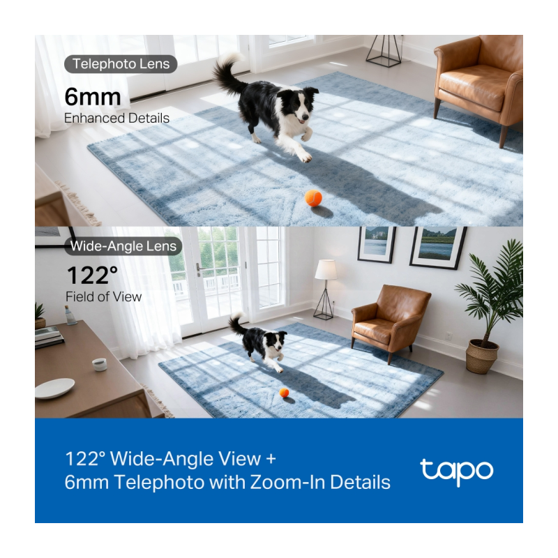 IP kamera TP-Link Tapo C245D Dual Lens, 3MP, notranja, bela
