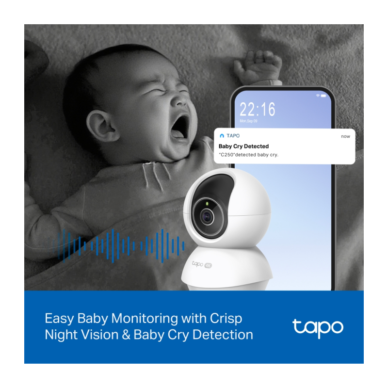IP kamera TP-Link Tapo C250, 8MP, notranja, bela