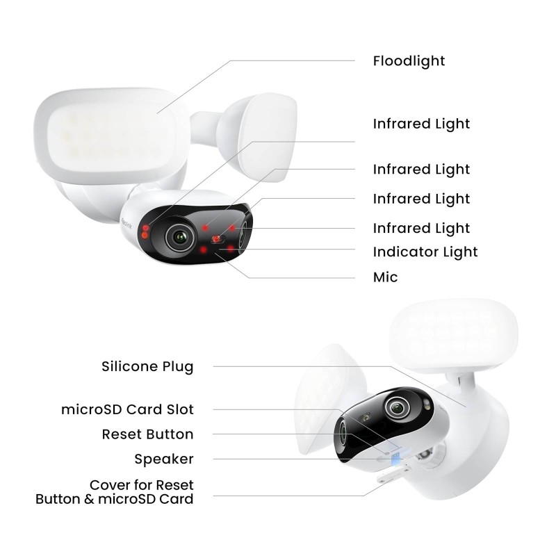 IP kamera Reolink Floodlight Elite PRO F760P, 16MP, zunanja, bela