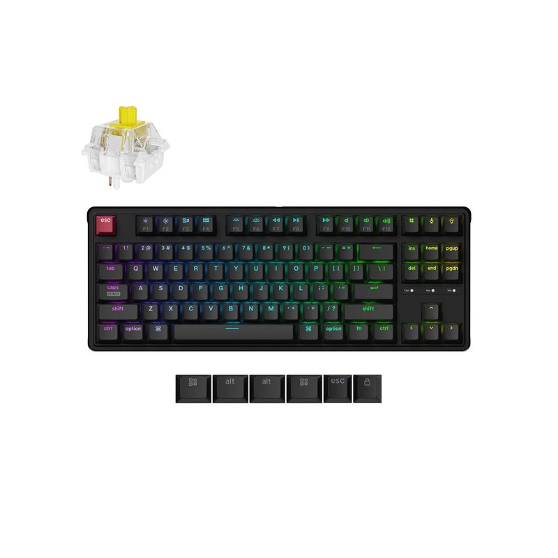 Tipkovnica Keychron C3 Pro 8K, RGB, Keychron Super banana stikala, UK, črna