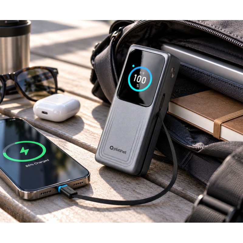 Prenosna baterija Powerbank Platinet PMPB27140 2V1, 27.000mAh, QC, PD, črna