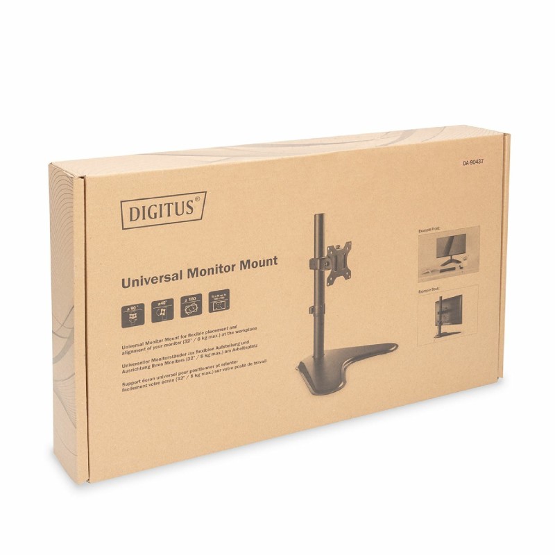 Namizni nosilec za monitor Digitus, črn, DA-90437