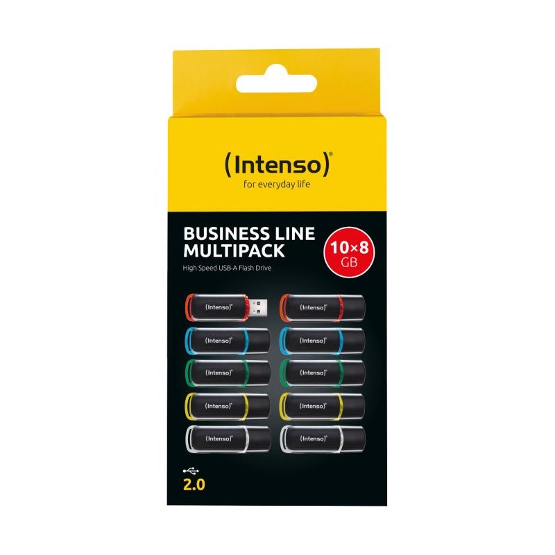 USB kjučki 10x8GB Intenso Business Line, USB 2.0, barvni
