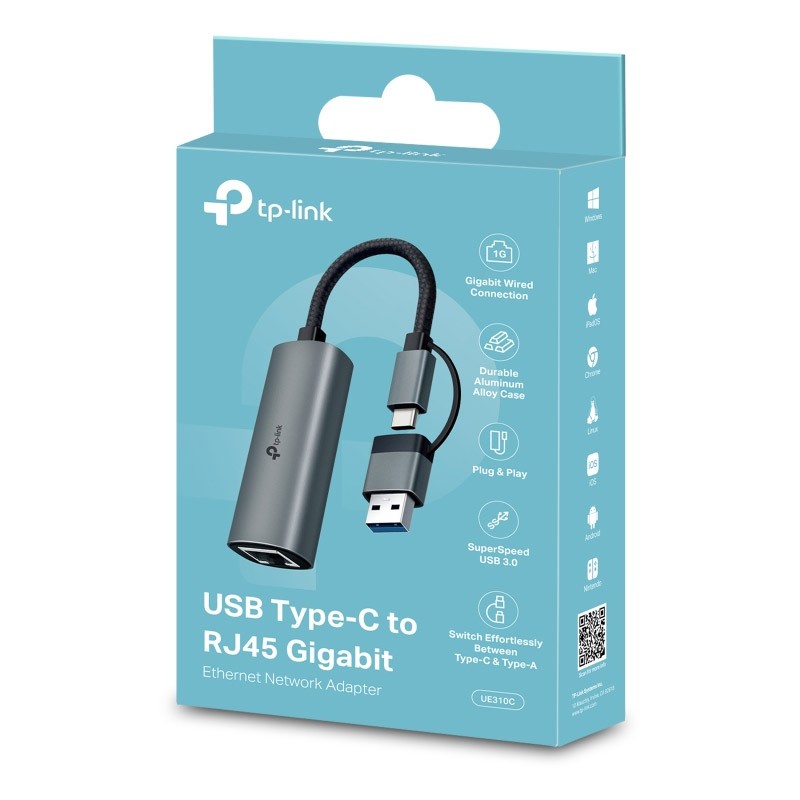 Adapter TP-Link UE310C USB-C/A na RJ45