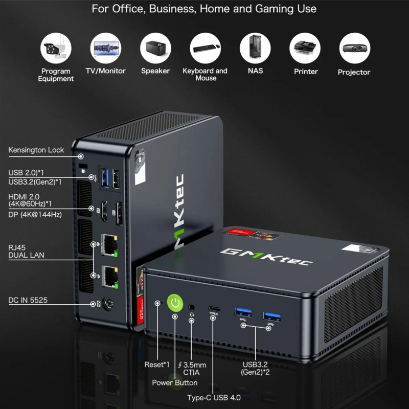 Računalnik Nettop GMKtec M6 R5-7640HS, 16GB, 512GB, Radeon 760M