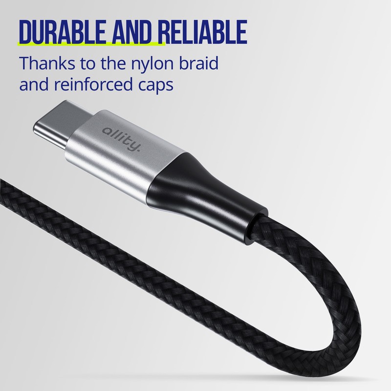Kabel ALLITY AUC-01 USB-C na USB-C, 100W, najlon, 2m, črn