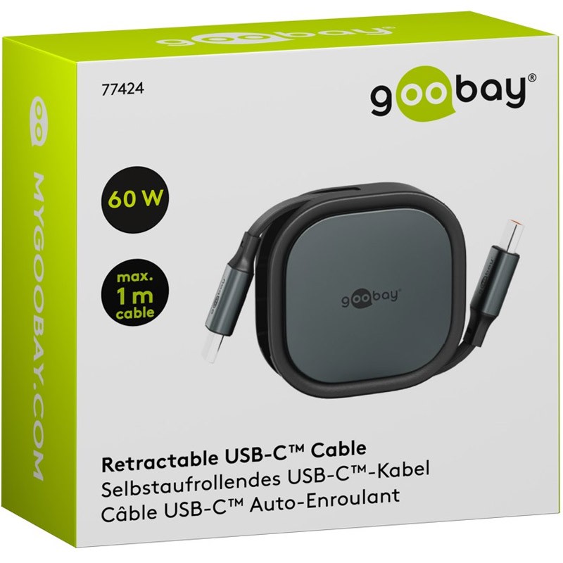 Kabel Goobay USB-C na USB-C, 60W, 480 Mbit/s, 1m, bel