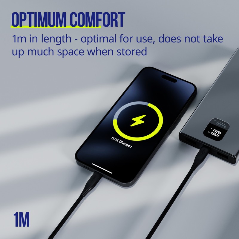 Kabel ALLITY AUC-02 USB-C na USB-C, 100W, silikon, 1m, črn