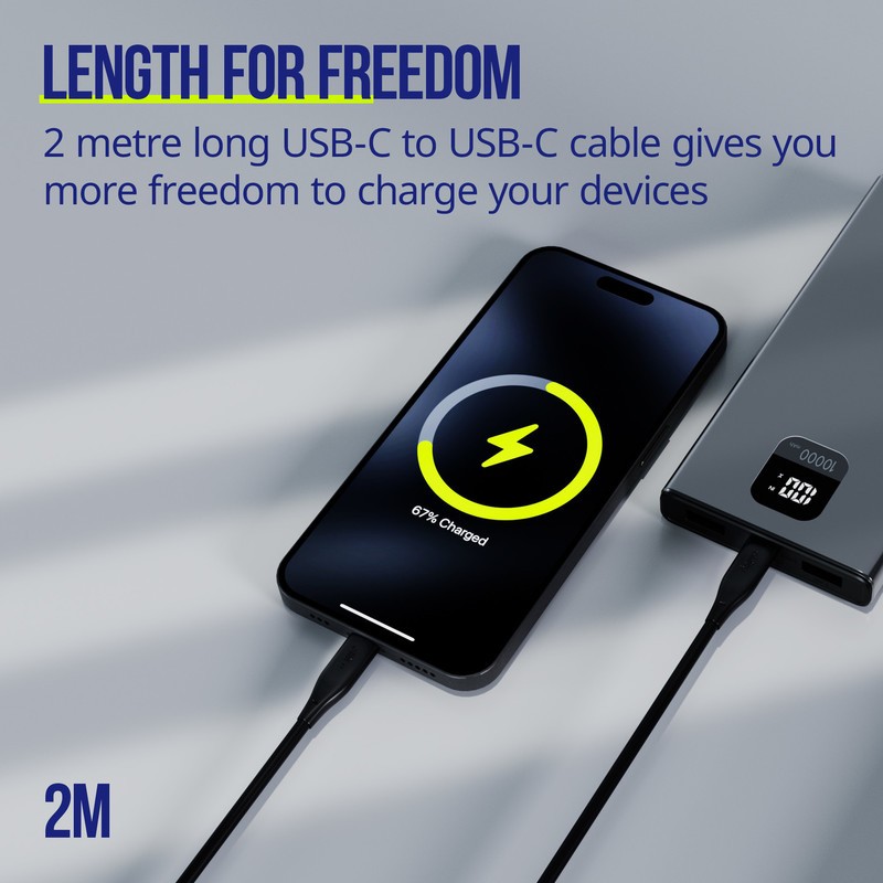 Kabel ALLITY AUC-02 USB-C na USB-C, 60W, silikon, 2m, črn