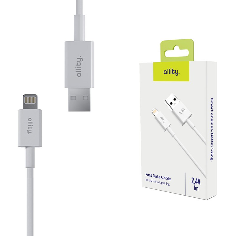 Kabel ALLITY AUC-03 USB-A na Lightning, 60W, 2,4A, TPU/TPE, 1m, bel