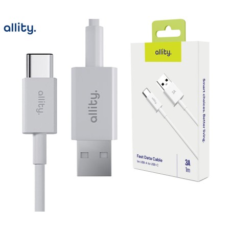 Kabel ALLITY AUC-03 USB-A na USB-C, 60W, 3A, TPU/TPE, 1m, bel