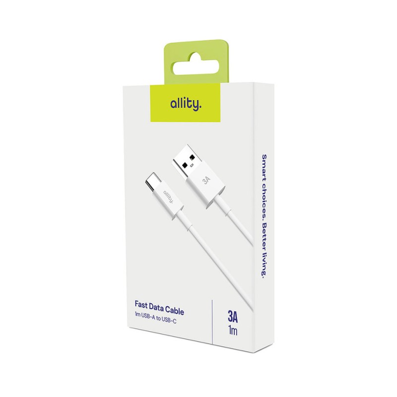 Kabel ALLITY AUC-03 USB-A na USB-C, 60W, 3A, TPU/TPE, 1m, bel