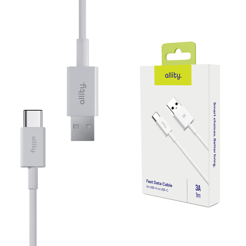 Kabel ALLITY AUC-03 USB-A na USB-C, 60W, 3A, TPU/TPE, 1m, bel