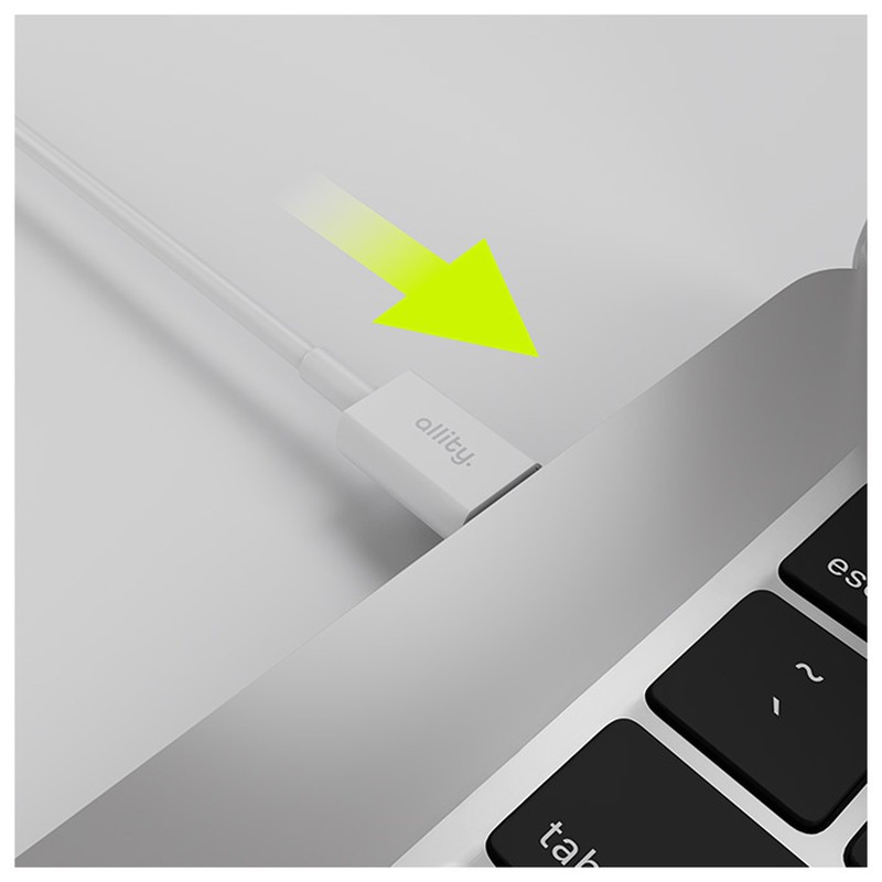 Kabel ALLITY AUC-03 USB-A na USB-C, 60W, 3A, TPU/TPE, 1m, bel
