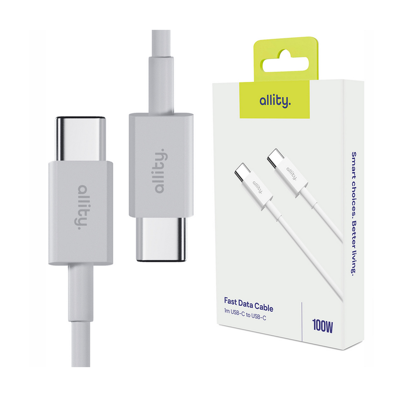 Kabel ALLITY AUC-03 USB-C na USB-C, 100W, TPU/TPE, 1m, bel