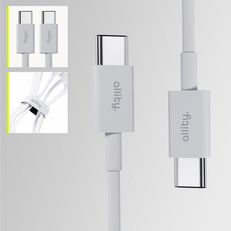 Kabel ALLITY AUC-03 USB-C na USB-C, 100W, TPU/TPE, 2m, bel