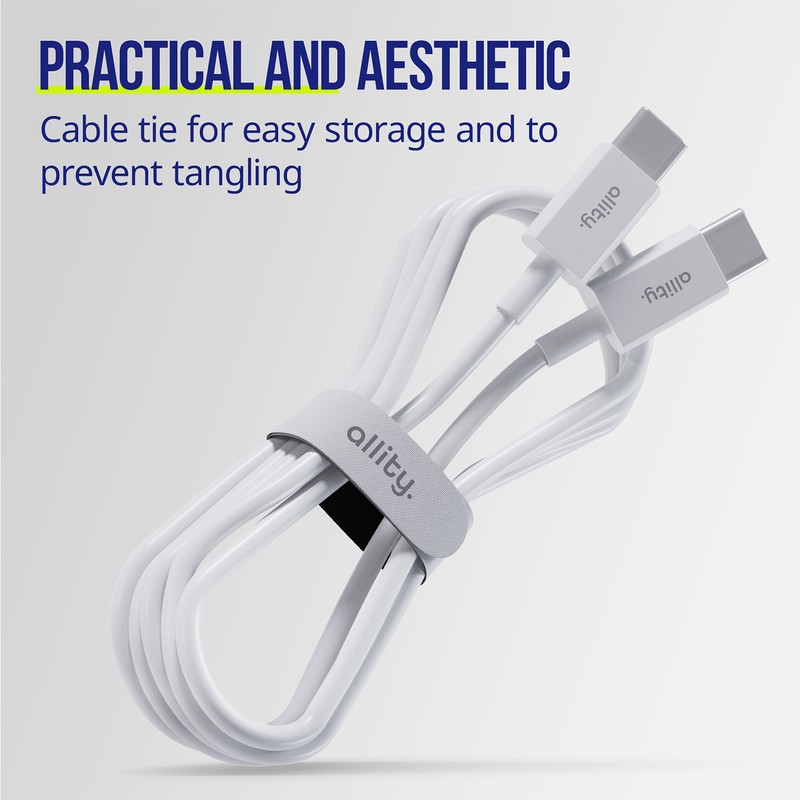 Kabel ALLITY AUC-03 USB-C na USB-C, 60W, TPU/TPE, 2m, bel