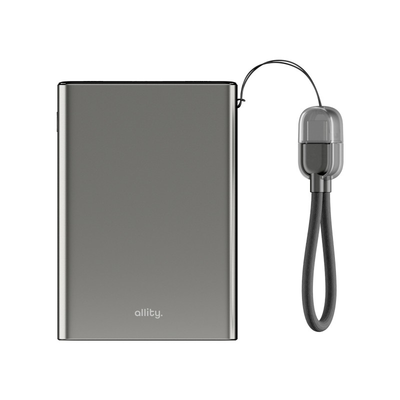 Prenosna baterija Powerbank Allity APB-110, 10.000mAh, PD, QC, siva