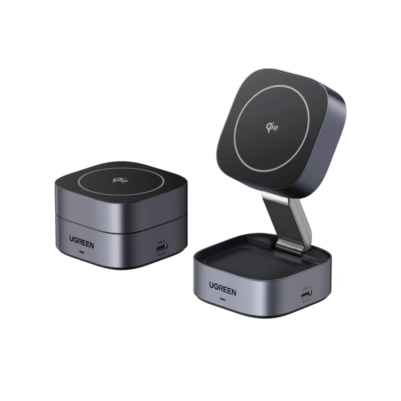 Brezžični polnilec Ugreen 2-v-1, magnetni, Qi2, 15 W