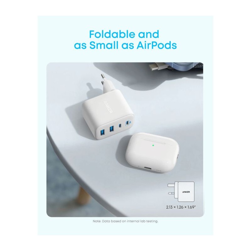 Polnilec Anker Zolo, 4-port, 50W, bel