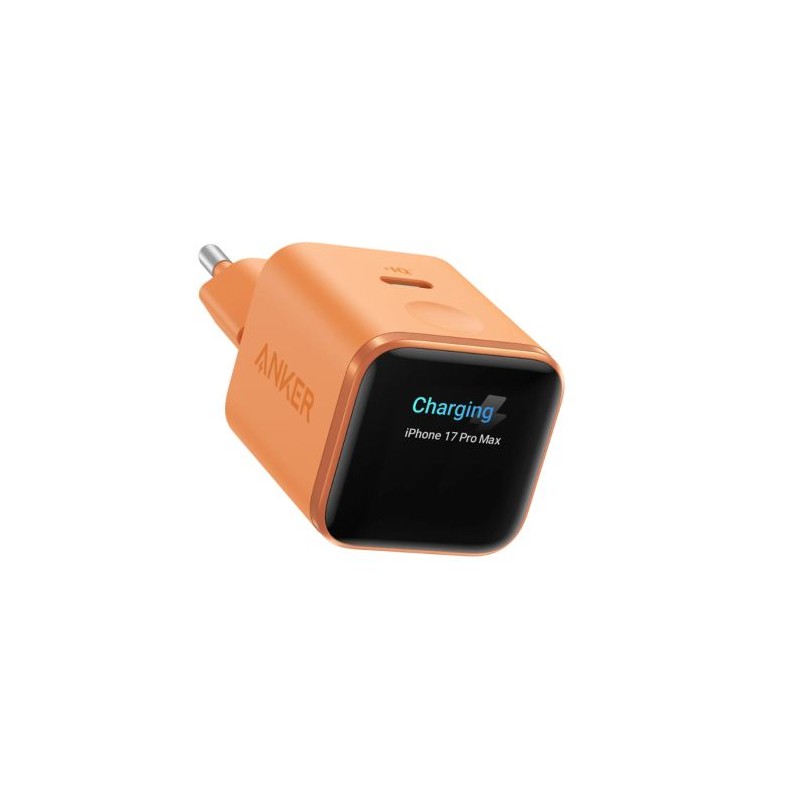 Polnilec Anker Nano, 45W, Smart Display, oranžen