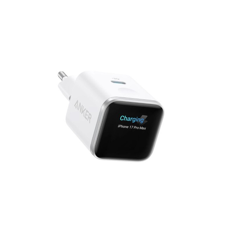 Polnilec Anker Nano, 45W, Smart Display, bel