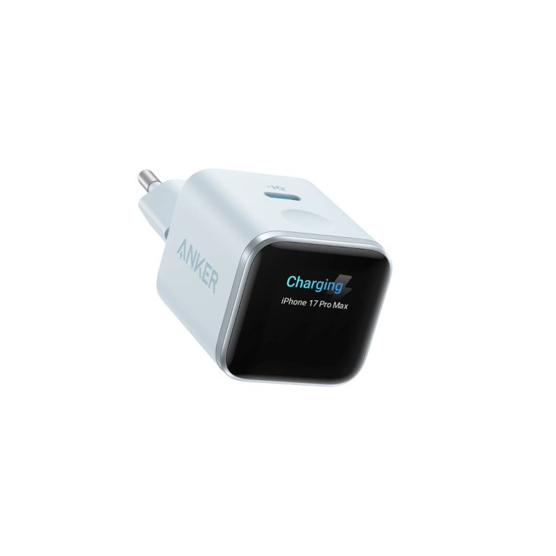 Polnilec Anker Nano, 45W, Smart Display, moder