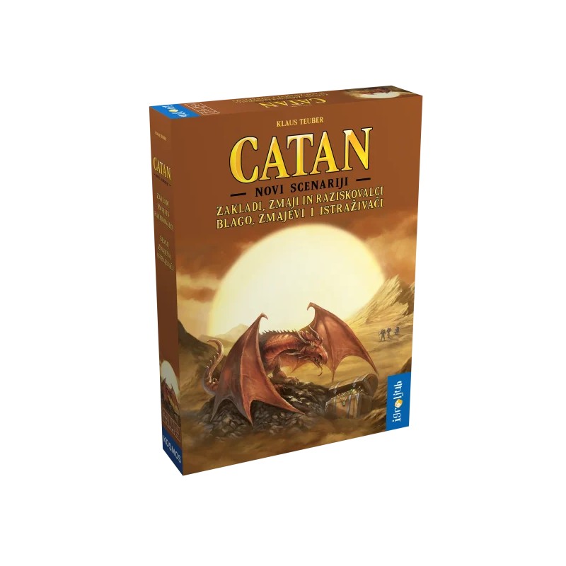 Družabna igra Catan novi scenariji za razširitve Zakladi, zmaji in raziskovalci