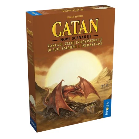 Družabna igra Catan novi scenariji za razširitve Zakladi, zmaji in raziskovalci