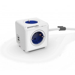 Električni razdelilec/podaljšek PowerCube Ext 1.5m USB, moder