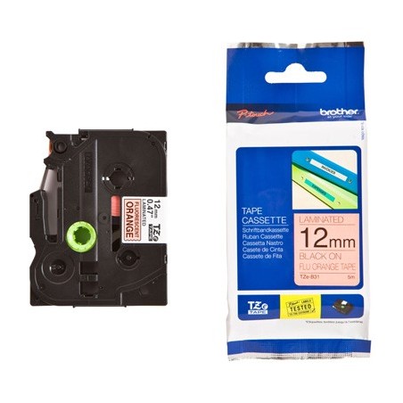 Tze-B31, Brother trak za tiskalnik nalepk, oranžen/črn