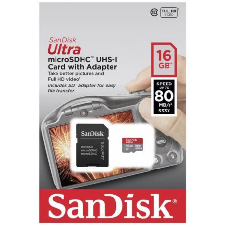 Spominska kartica microSD 16GB SanDisk Ultra Micro SDXC Class 10 UHS-1 z ad.
