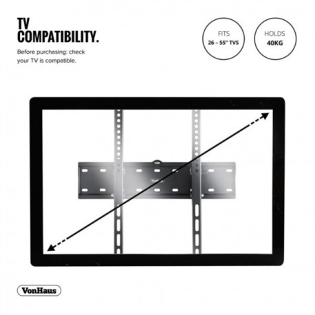 Stenski nosilec za TV / monitor 26-55 do 40kg, VonHaus 05/096