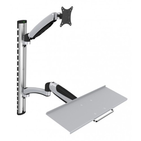 Stenski nosilec za monitor z flex polico Digitus DA-90354, srebrn