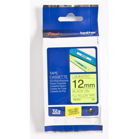 TZe-C31, Brother trak za tiskalnik nalepk, rumen/črn