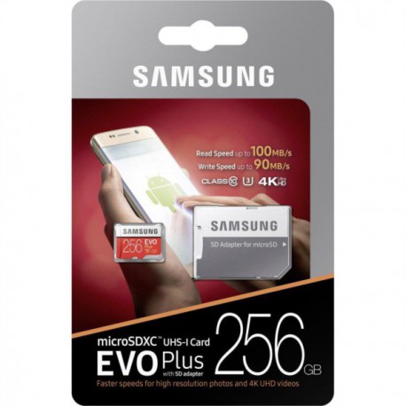 Spominska kartica microSDXC 256GB Samsung EVO+ C10 UHS-I U3 4K UltraHD