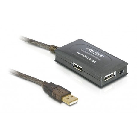 Line extender/repeater USB 2.0 do 10m + hub Delock