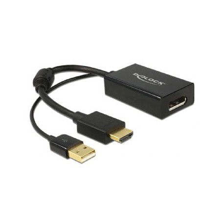 Adapter HDMI M - Displayport 1.2 Aktivni 25cm Delock