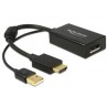 Adapter HDMI M - Displayport 1.2 Aktivni 25cm Delock